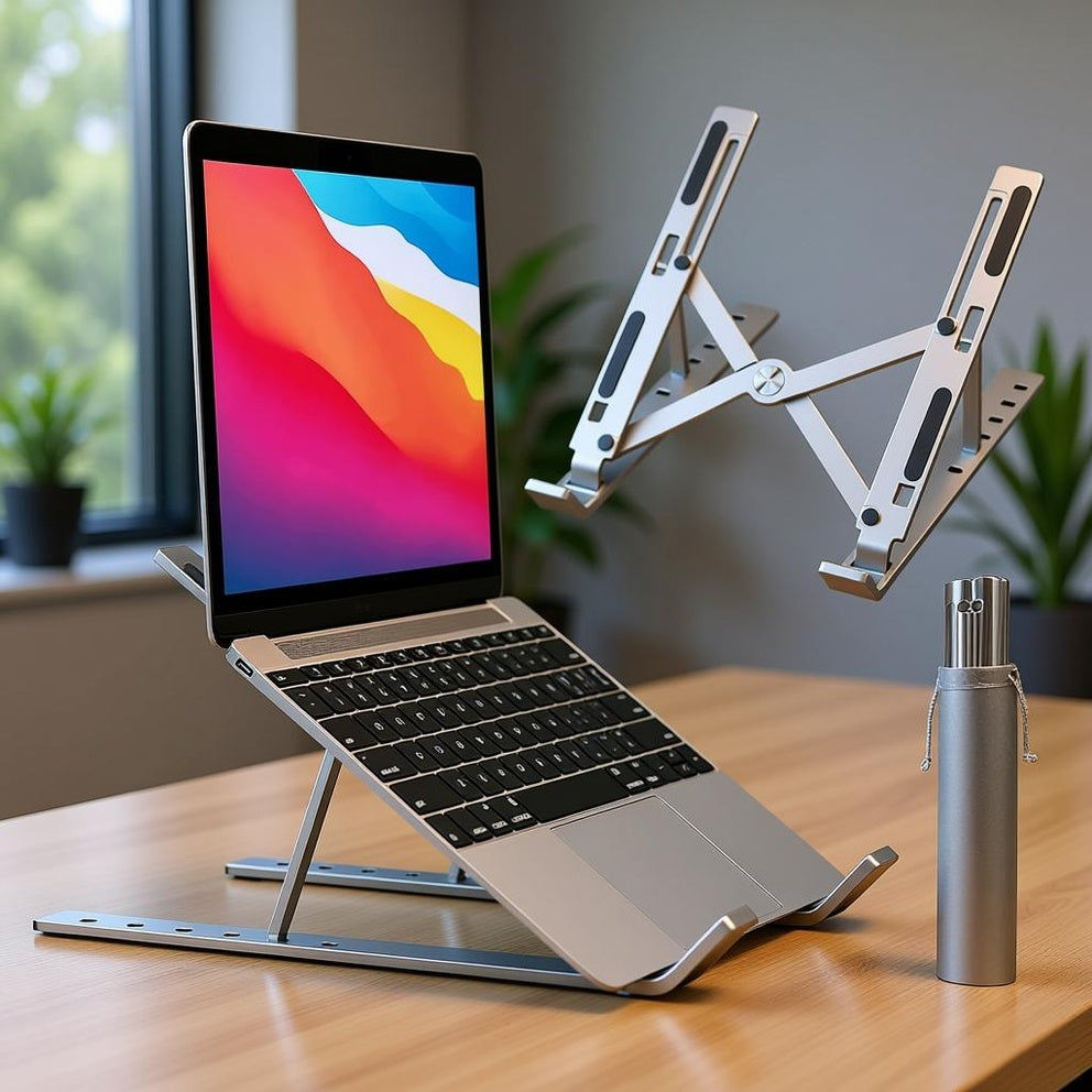 Foldable Laptop Stand | Adjustable Portable Laptop Stand | Storage Bracket for Desk, Office & Home